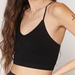 Spiritual Gangster Brami Seamless Row Ribbed Active Brami NWT SZ M/L in Black